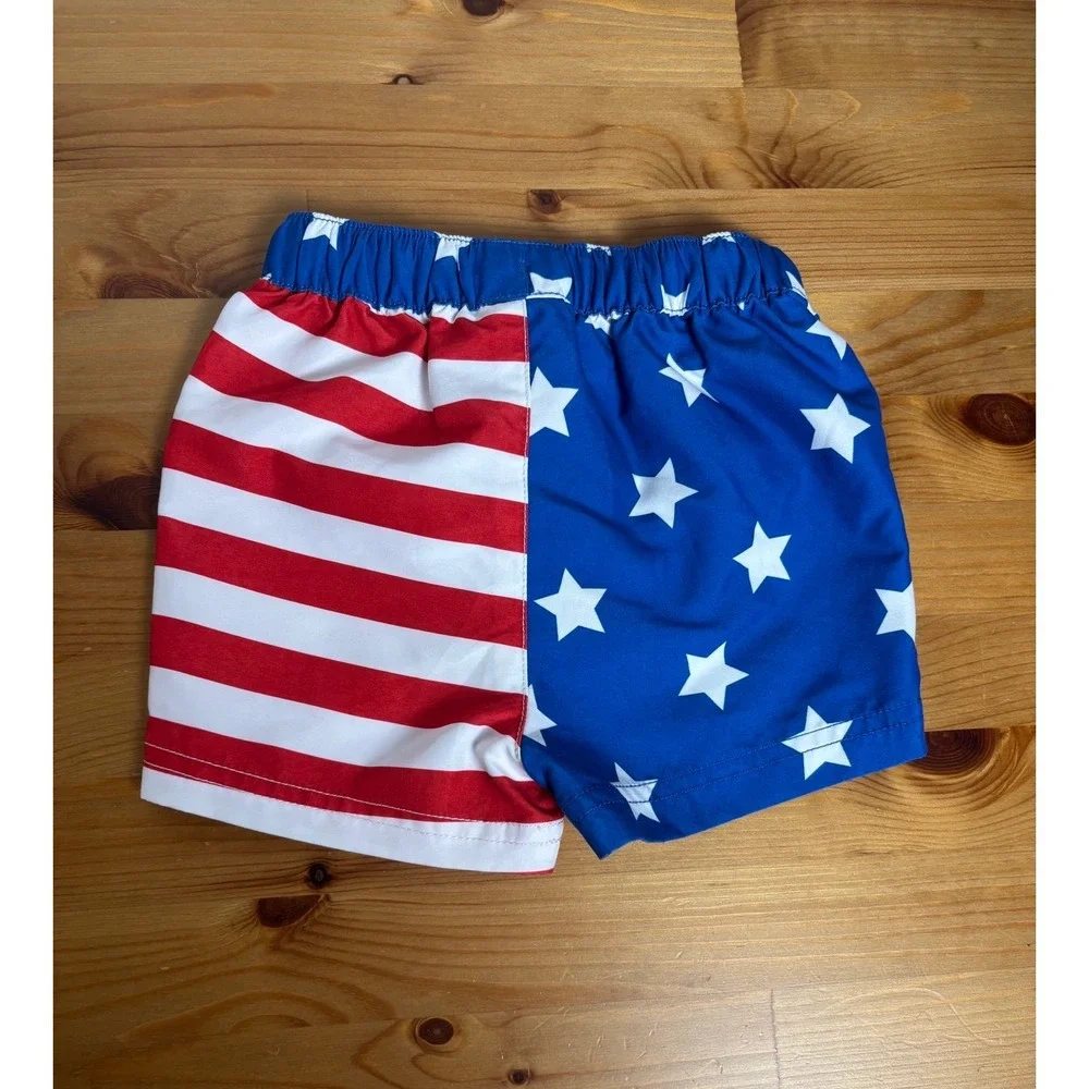 Toddler Hanna Andersson Stars & Stripes Swim Trunks Size 12-18 Months